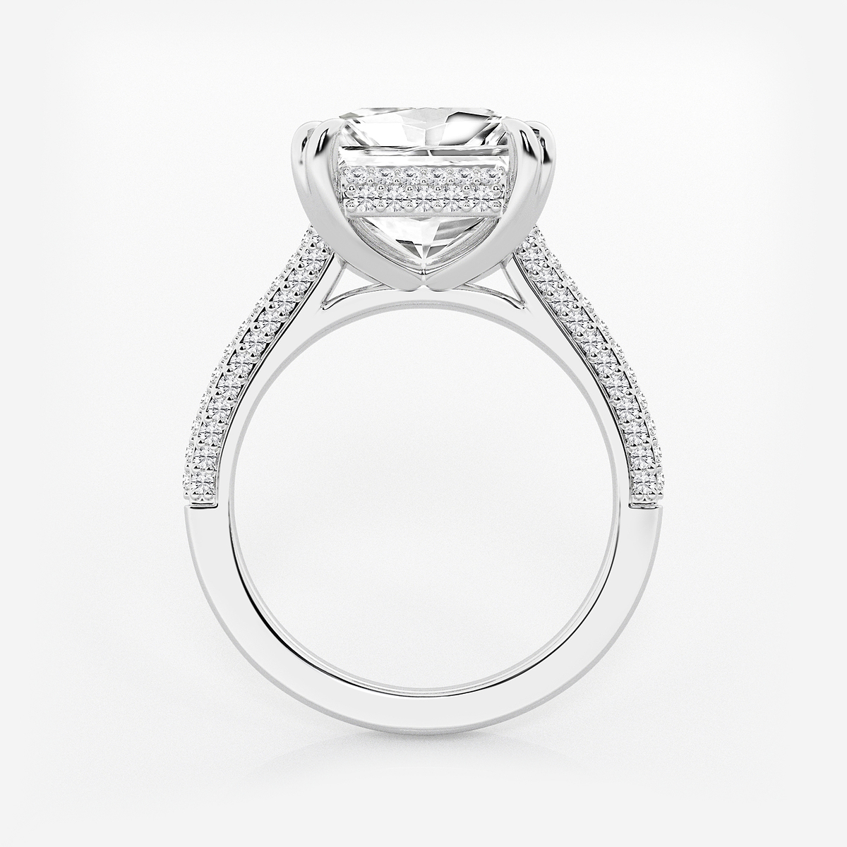 Additional Image 1 for  6 1/2 ctw Princess Lab Grown Diamond Double Prong Hidden Halo Engagement Ring