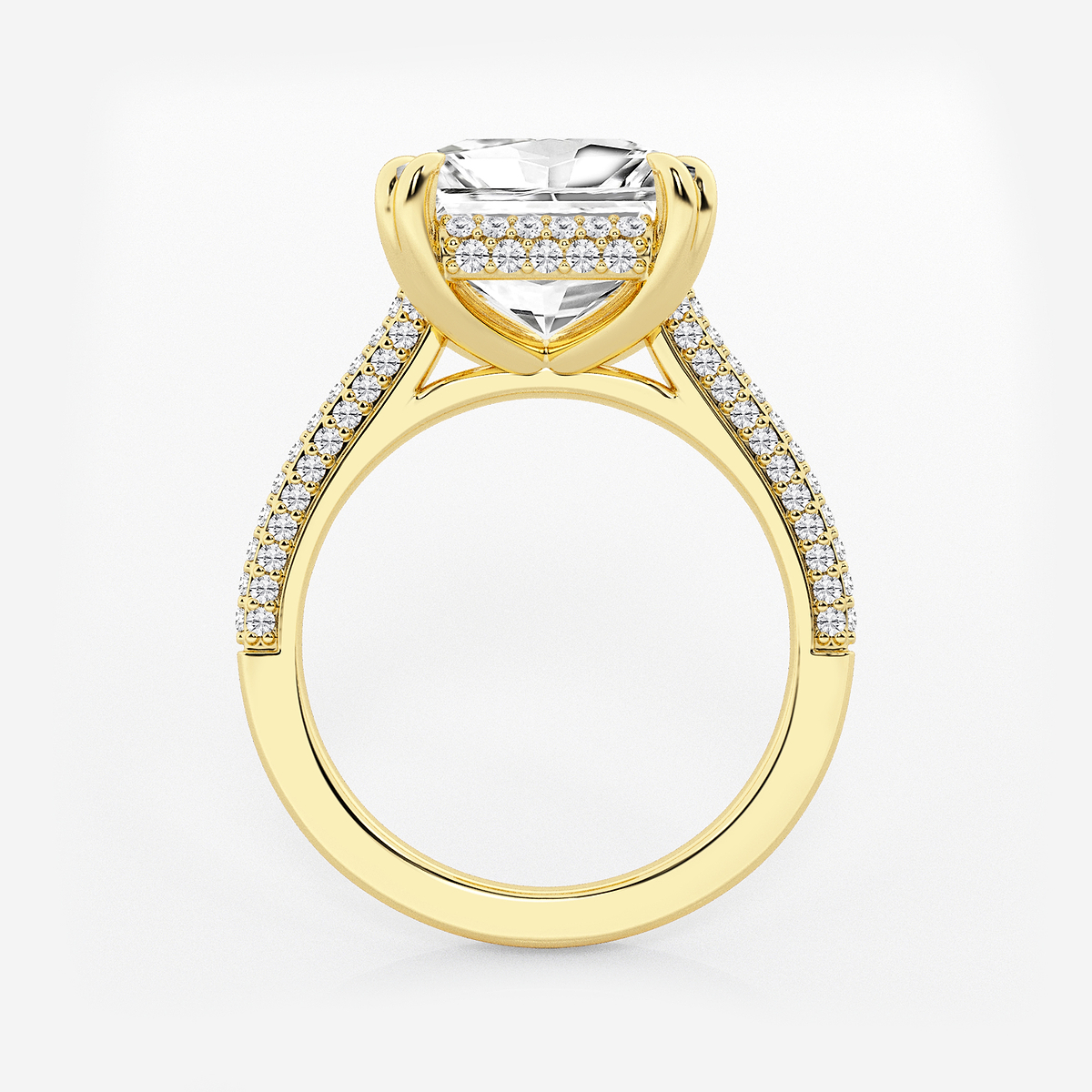 Additional Image 1 for  6 1/2 ctw Princess Lab Grown Diamond Double Prong Hidden Halo Engagement Ring