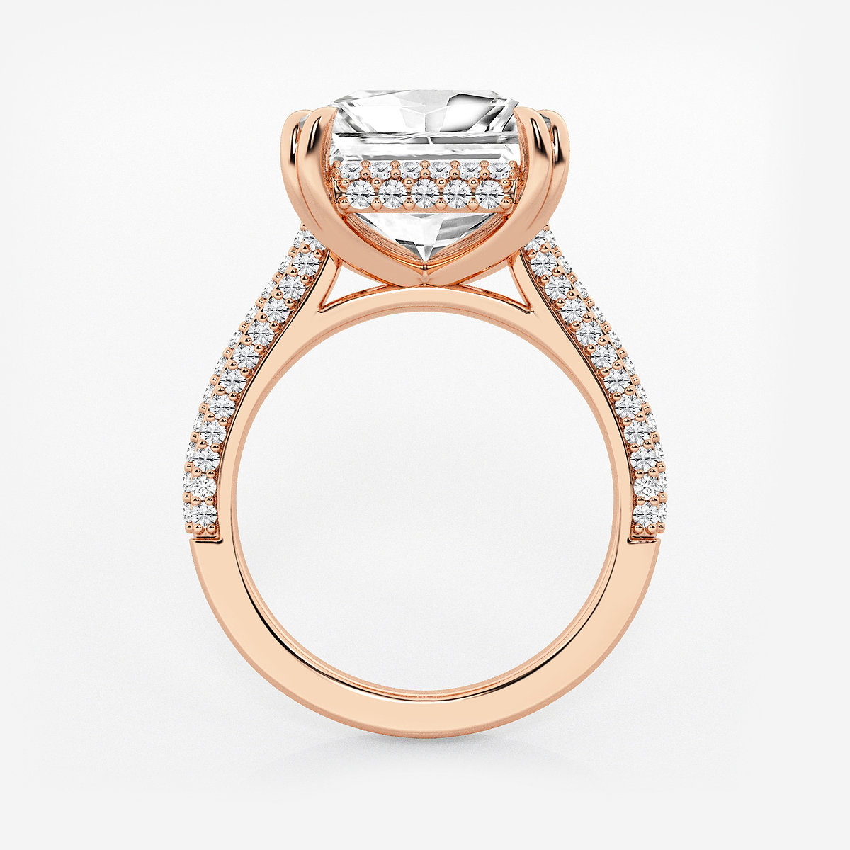 Additional Image 1 for  8 3/4 ctw Princess Lab Grown Diamond Double Prong Hidden Halo Engagement Ring