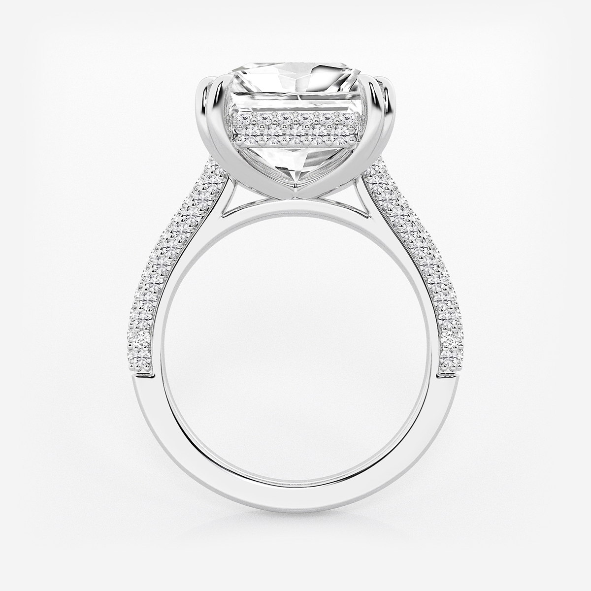 Additional Image 1 for  8 3/4 ctw Princess Lab Grown Diamond Double Prong Hidden Halo Engagement Ring