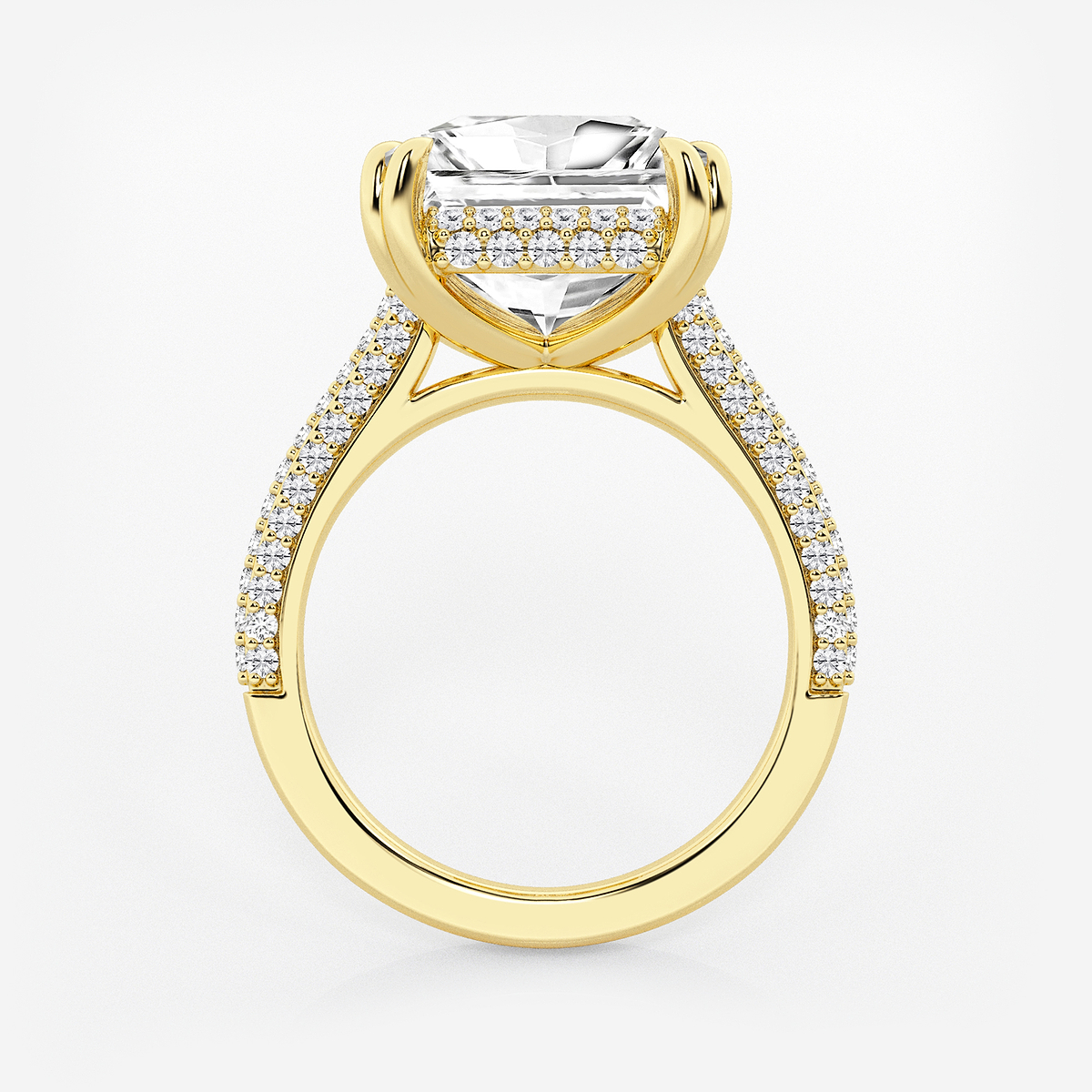 Additional Image 1 for  8 3/4 ctw Princess Lab Grown Diamond Double Prong Hidden Halo Engagement Ring