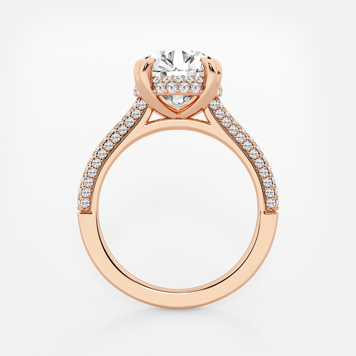 Additional Image 1 for  3 1/2 ctw Round Lab Grown Diamond Double Prong Hidden Halo Engagement Ring