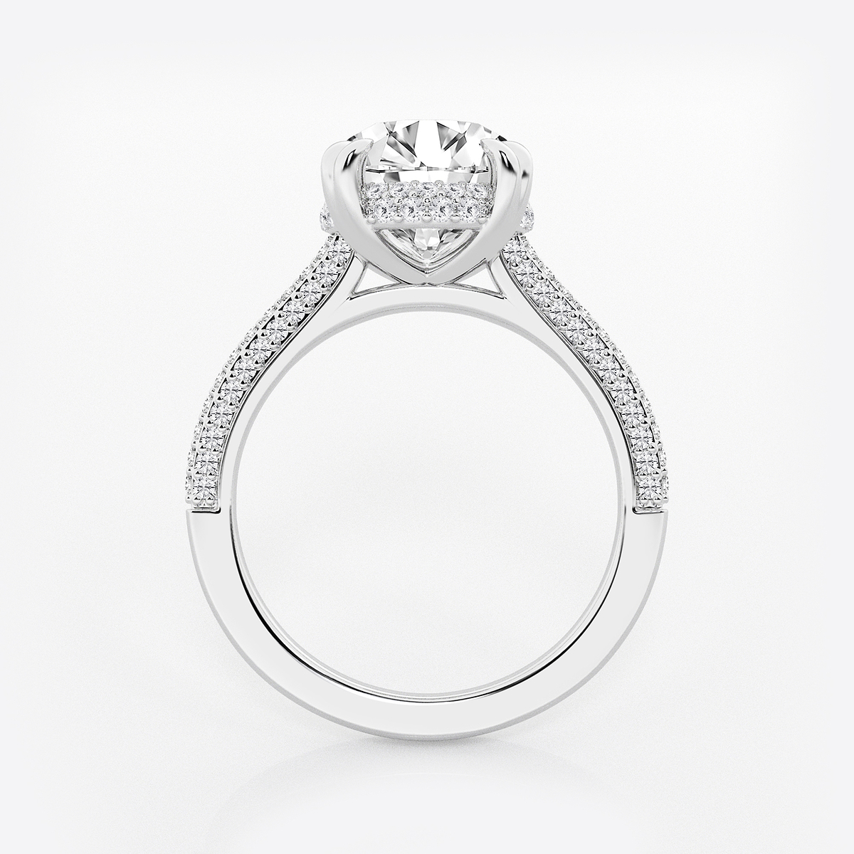 Additional Image 1 for  3 1/2 ctw Round Lab Grown Diamond Double Prong Hidden Halo Engagement Ring