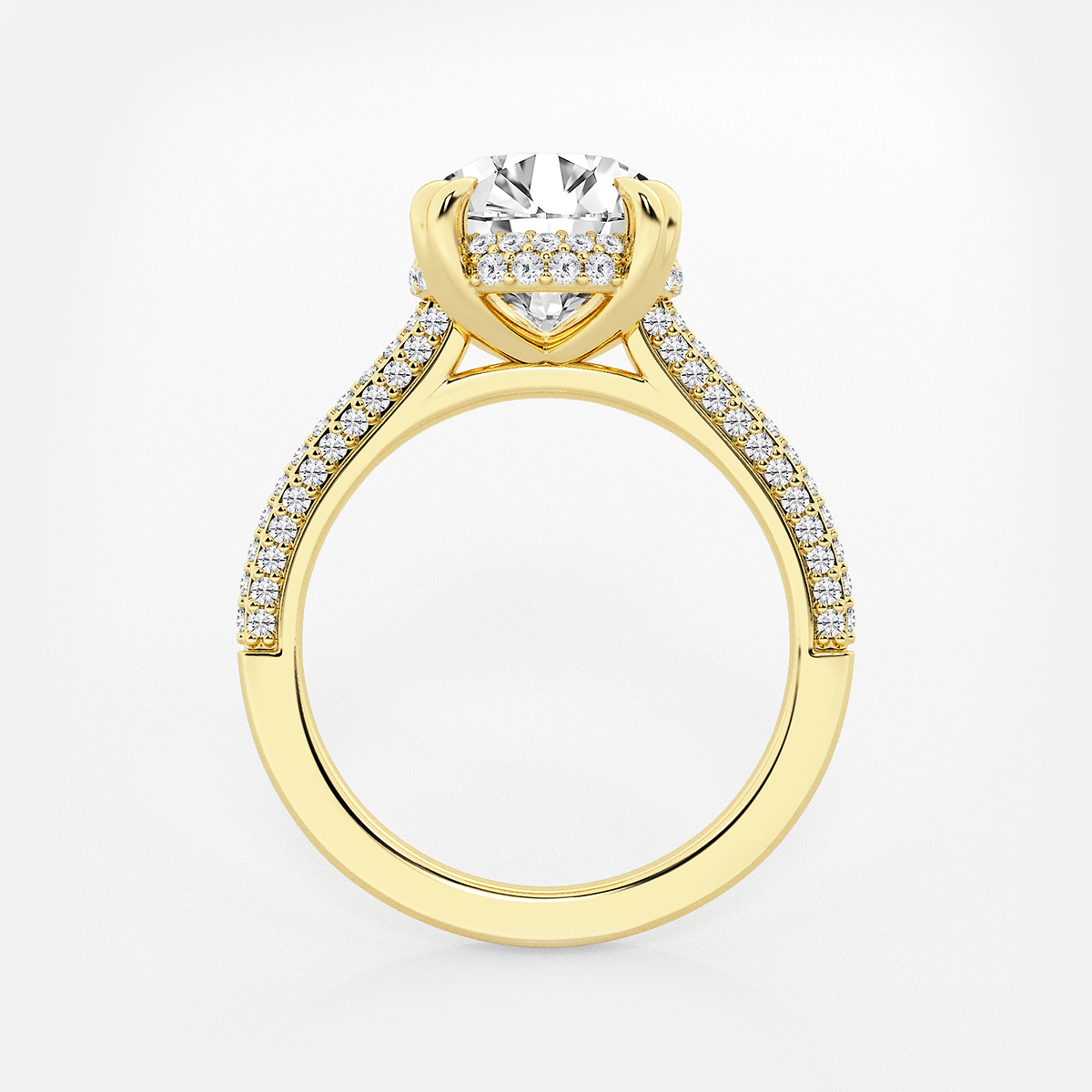 Additional Image 1 for  3 1/2 ctw Round Lab Grown Diamond Double Prong Hidden Halo Engagement Ring