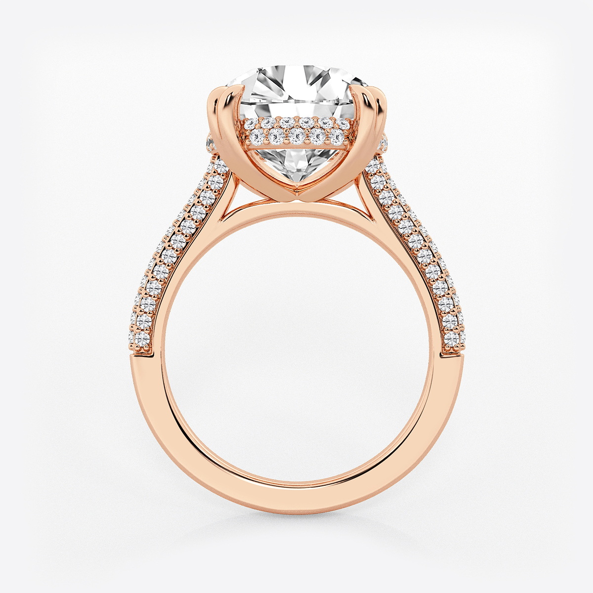 Additional Image 1 for  6 1/2 ctw Round Lab Grown Diamond Double Prong Hidden Halo Engagement Ring