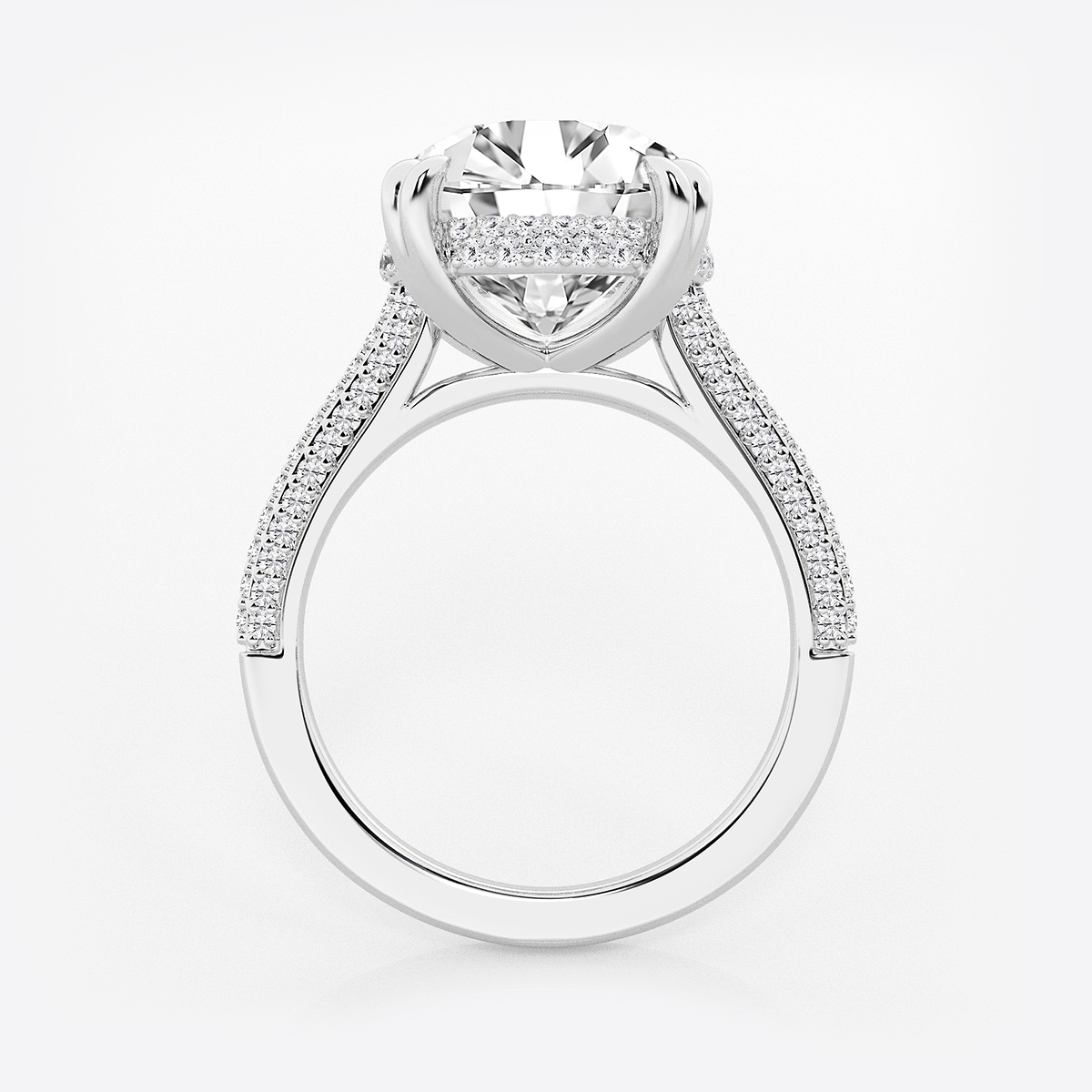 Additional Image 1 for  6 1/2 ctw Round Lab Grown Diamond Double Prong Hidden Halo Engagement Ring