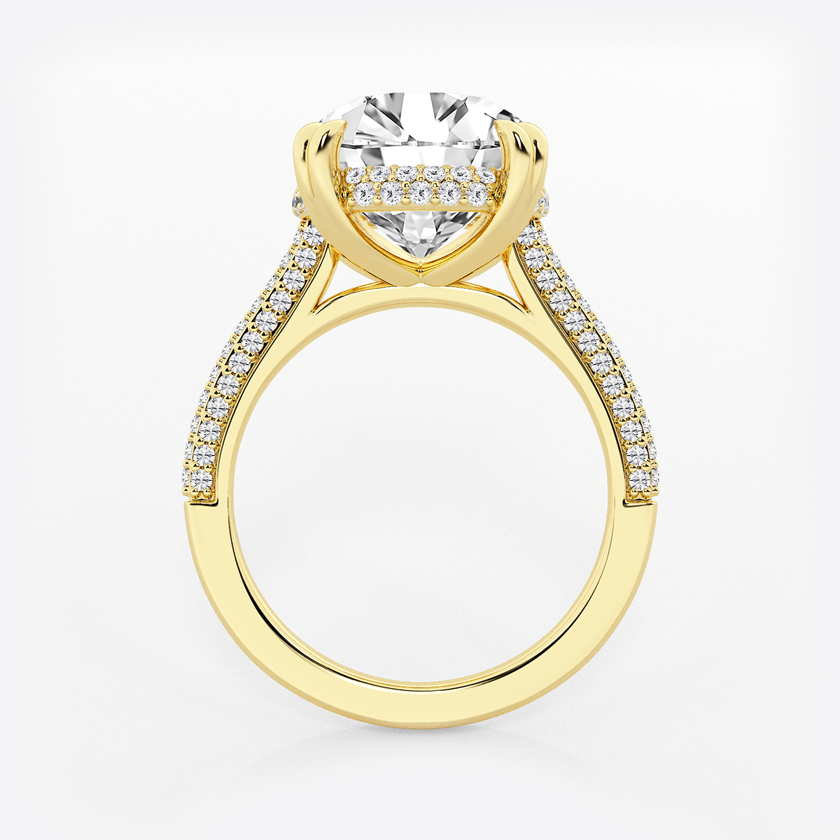 Additional Image 1 for  6 1/2 ctw Round Lab Grown Diamond Double Prong Hidden Halo Engagement Ring