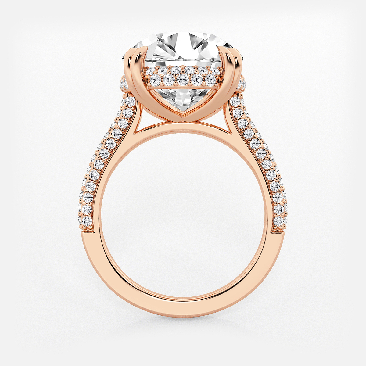 Additional Image 1 for  8 3/4 ctw Round Lab Grown Diamond Double Prong Hidden Halo Engagement Ring