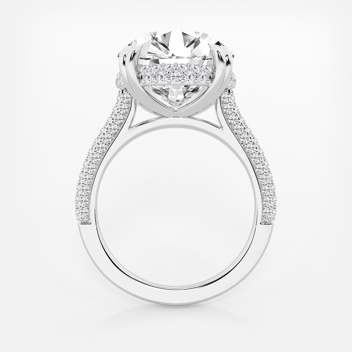 Additional Image 1 for  8 3/4 ctw Round Lab Grown Diamond Double Prong Hidden Halo Engagement Ring
