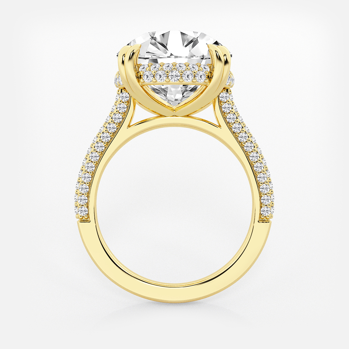 Additional Image 1 for  8 3/4 ctw Round Lab Grown Diamond Double Prong Hidden Halo Engagement Ring