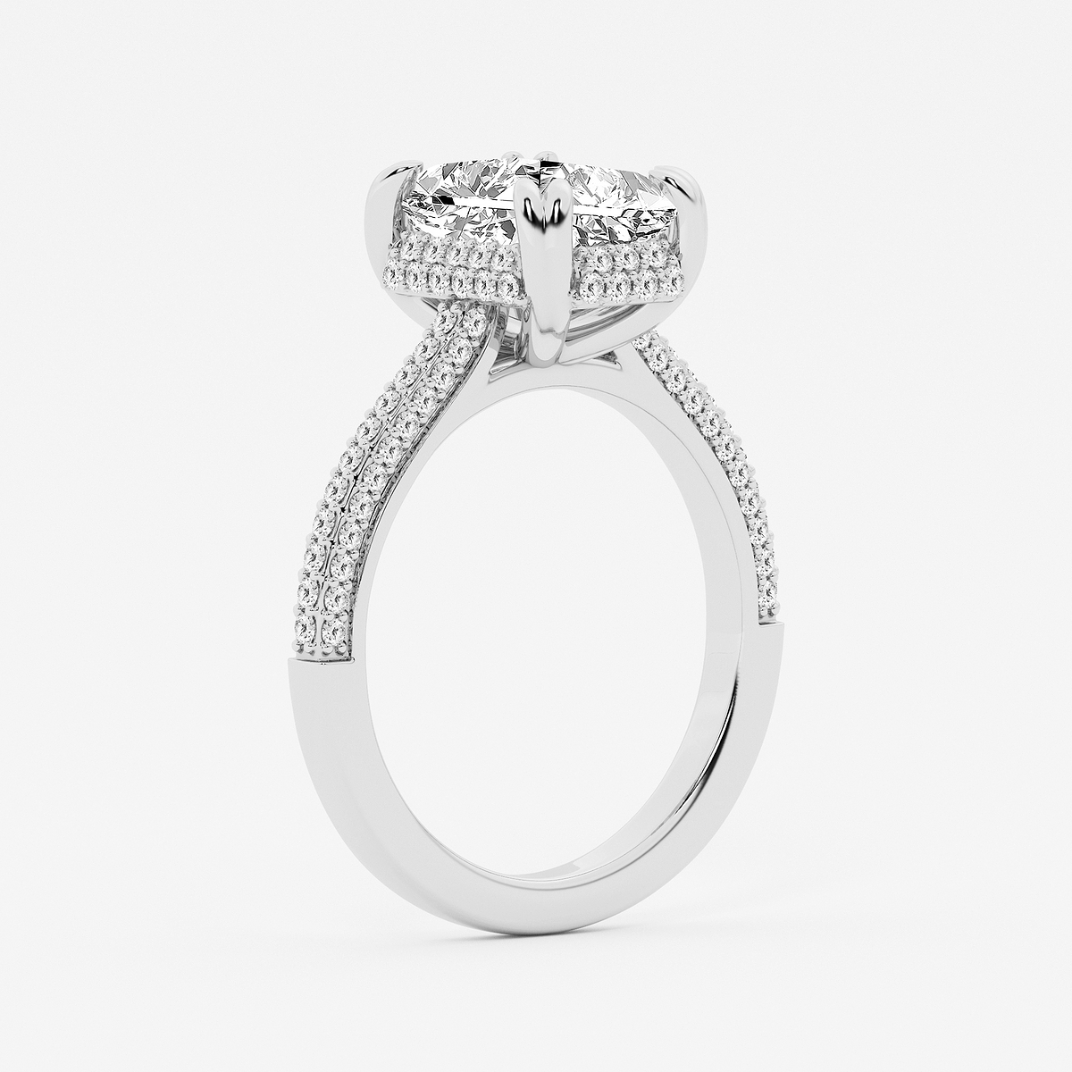 Additional Image 2 for  4 1/2 ctw Radiant Lab Grown Diamond Double Prong Hidden Halo Engagement Ring