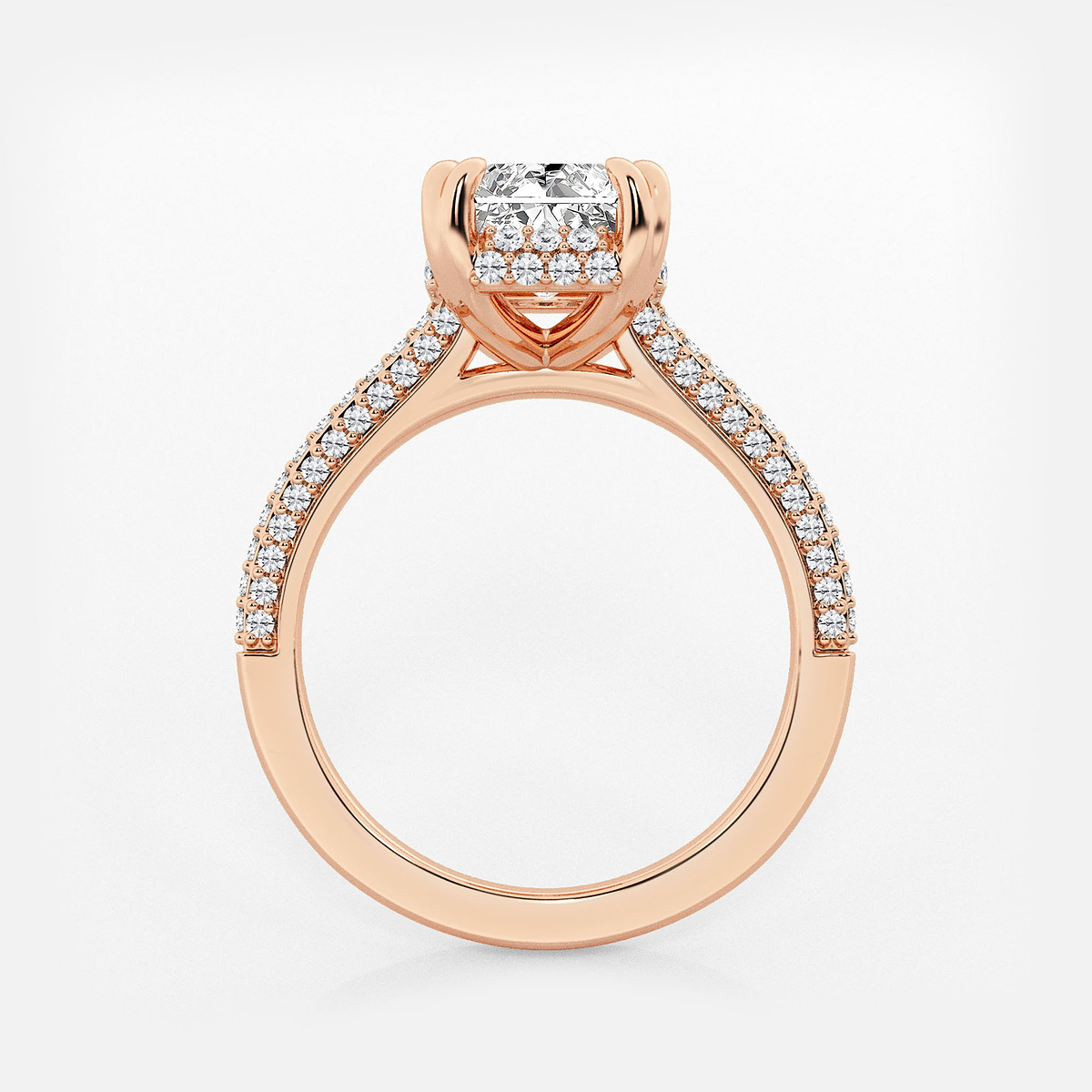 Additional Image 1 for  3 1/2 ctw Radiant Lab Grown Diamond Double Prong Hidden Halo Engagement Ring