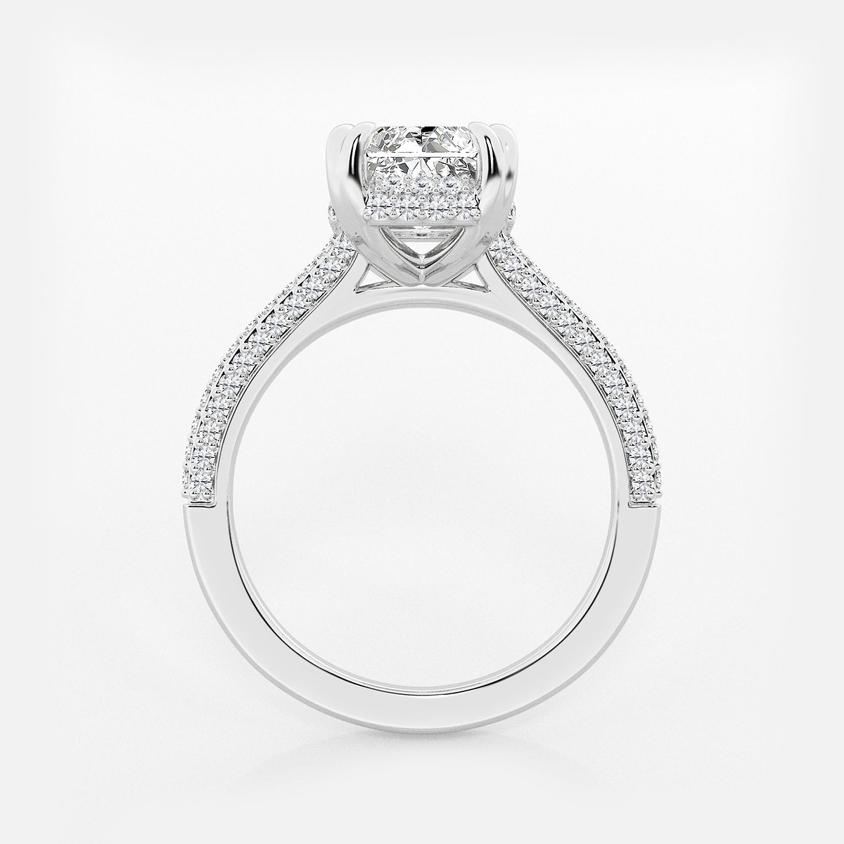 Additional Image 1 for  3 1/2 ctw Radiant Lab Grown Diamond Double Prong Hidden Halo Engagement Ring