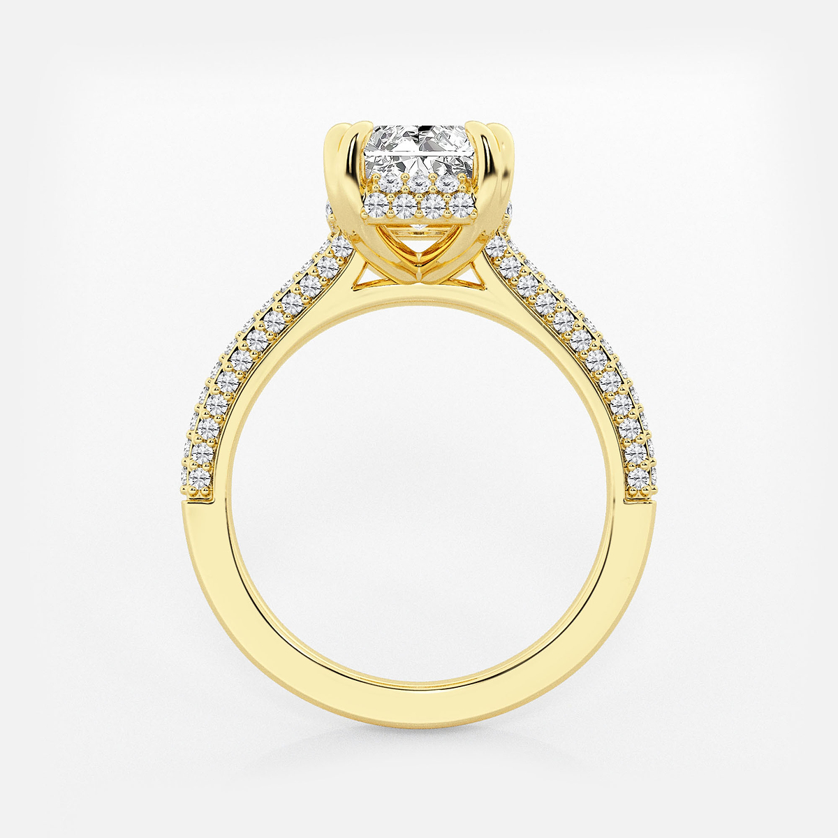 Additional Image 1 for  3 1/2 ctw Radiant Lab Grown Diamond Double Prong Hidden Halo Engagement Ring