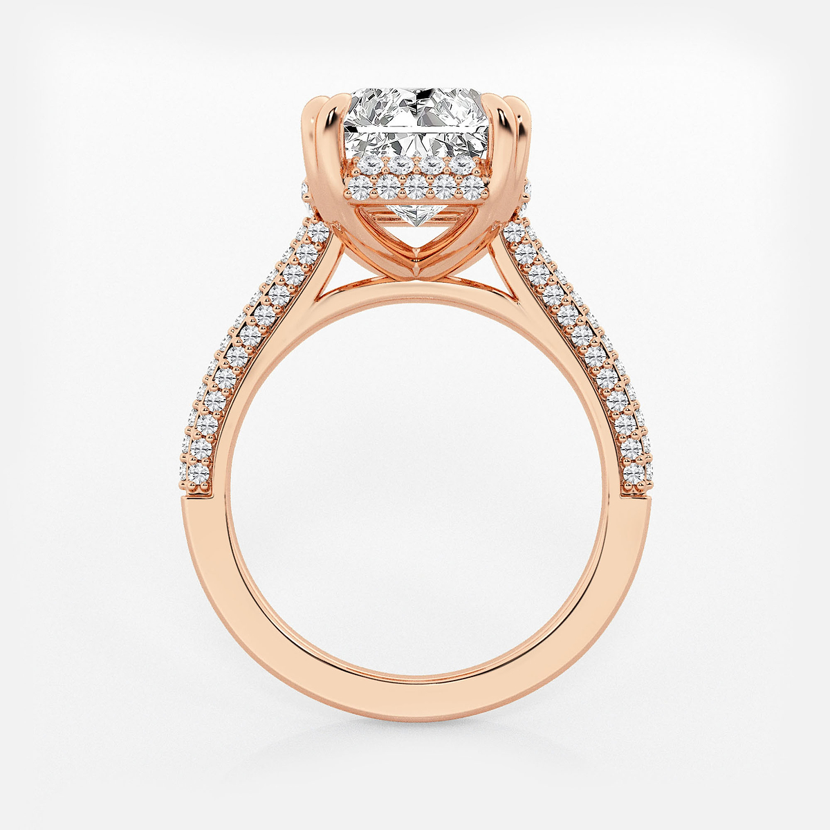 Additional Image 1 for  6 1/2 ctw Radiant Lab Grown Diamond Double Prong Hidden Halo Engagement Ring