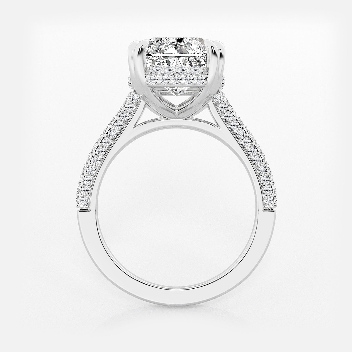 Additional Image 1 for  6 1/2 ctw Radiant Lab Grown Diamond Double Prong Hidden Halo Engagement Ring