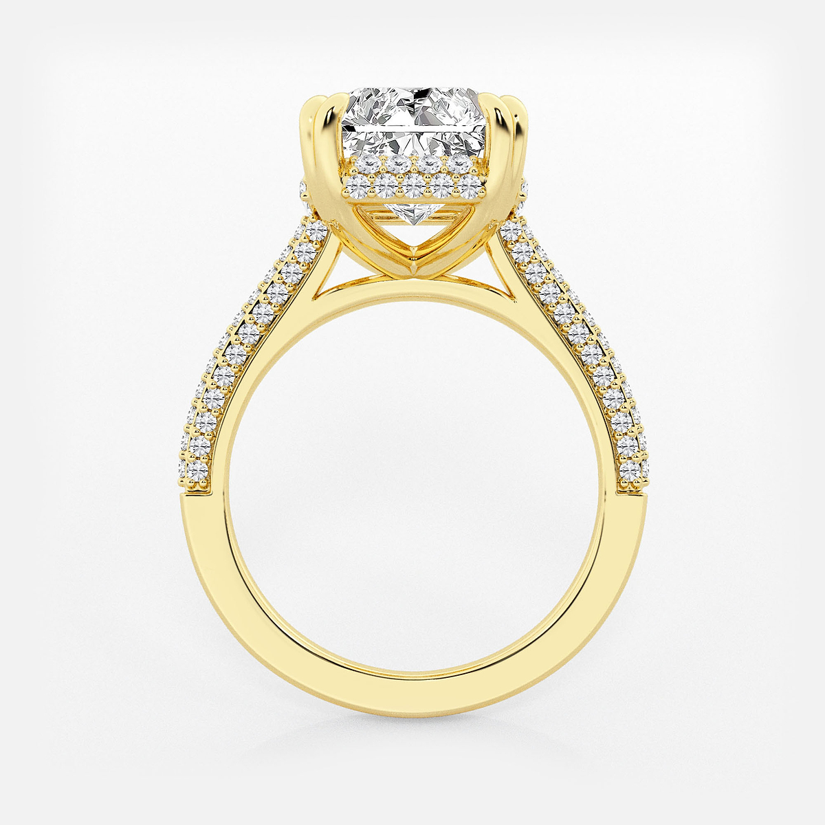 Additional Image 1 for  6 1/2 ctw Radiant Lab Grown Diamond Double Prong Hidden Halo Engagement Ring