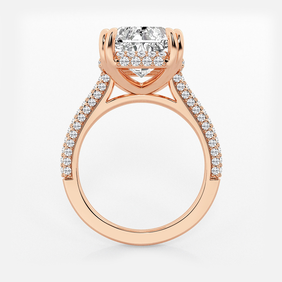 Additional Image 1 for  8 3/4 ctw Radiant Lab Grown Diamond Double Prong Hidden Halo Engagement Ring