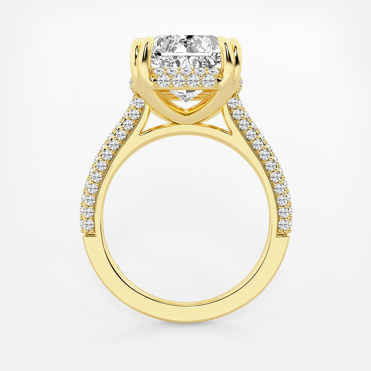 Additional Image 1 for  8 3/4 ctw Radiant Lab Grown Diamond Double Prong Hidden Halo Engagement Ring