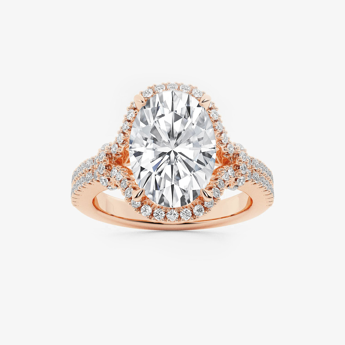 3 1/4 ctw Oval Lab Grown Diamond Engagement Ring