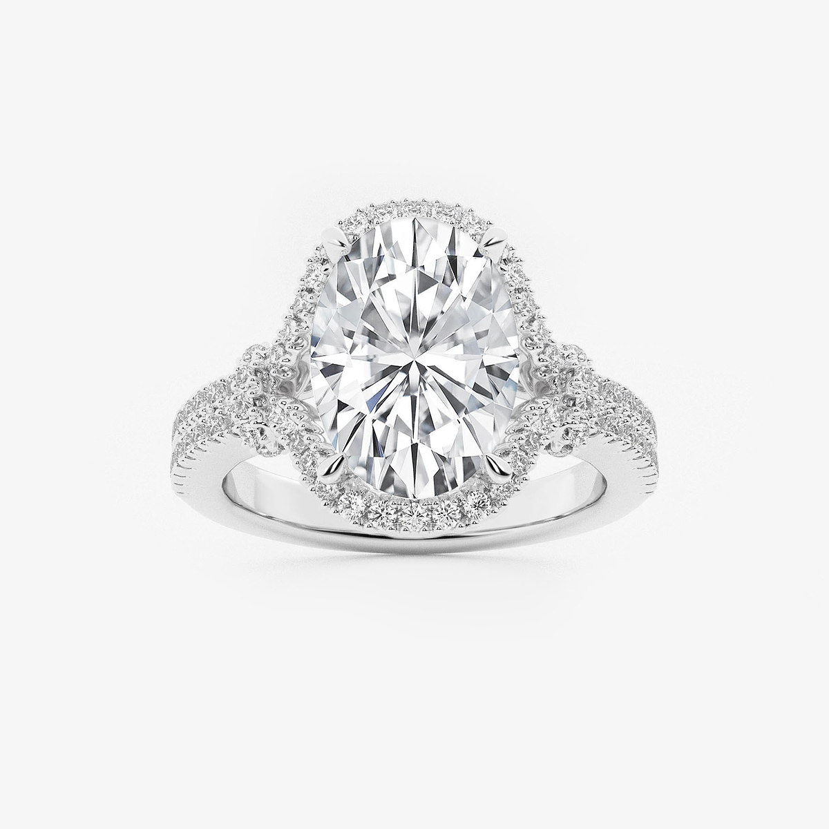 3 1/4 ctw Oval Lab Grown Diamond Engagement Ring