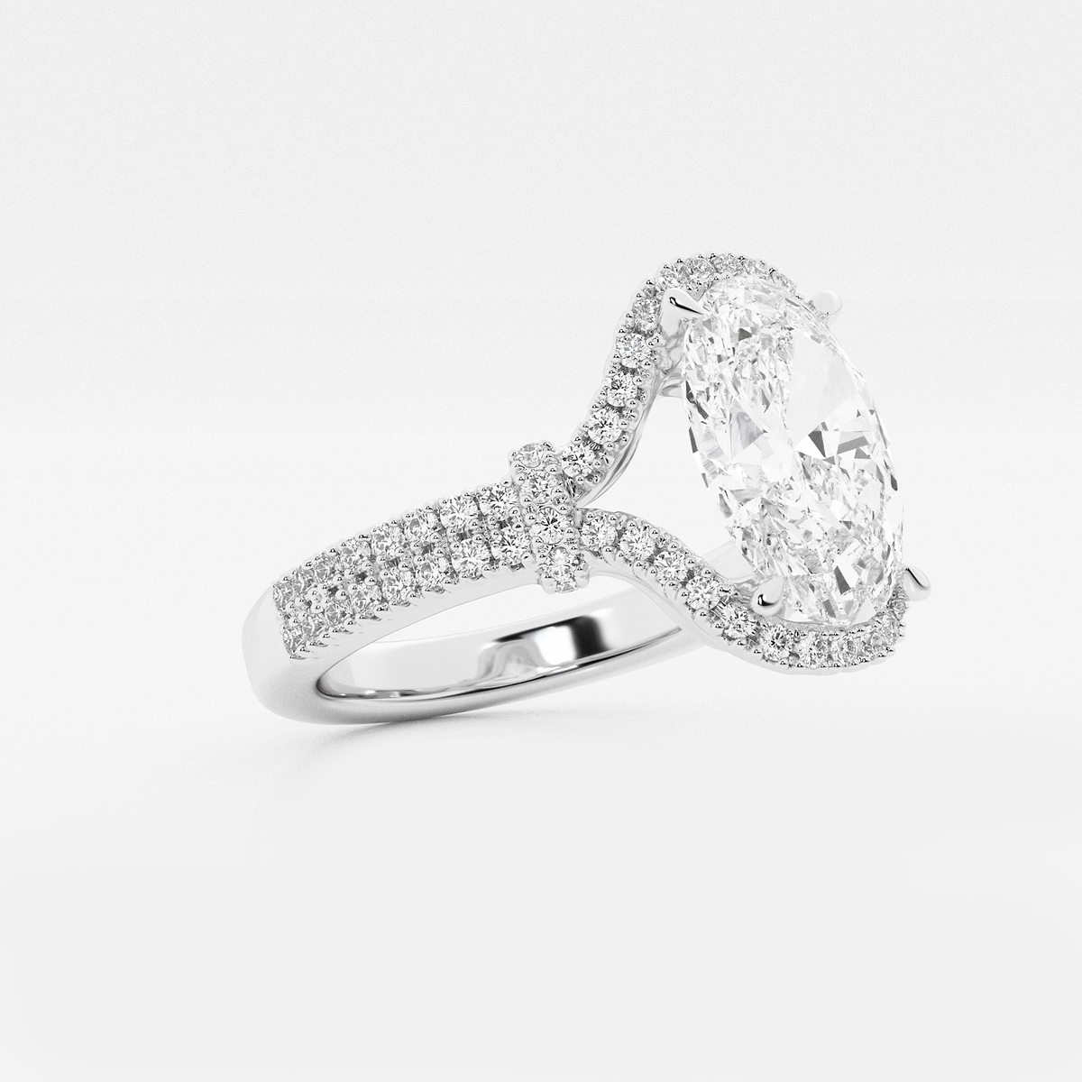 Additional Image 1 for  3 1/4 ctw Oval Lab Grown Diamond Engagement Ring