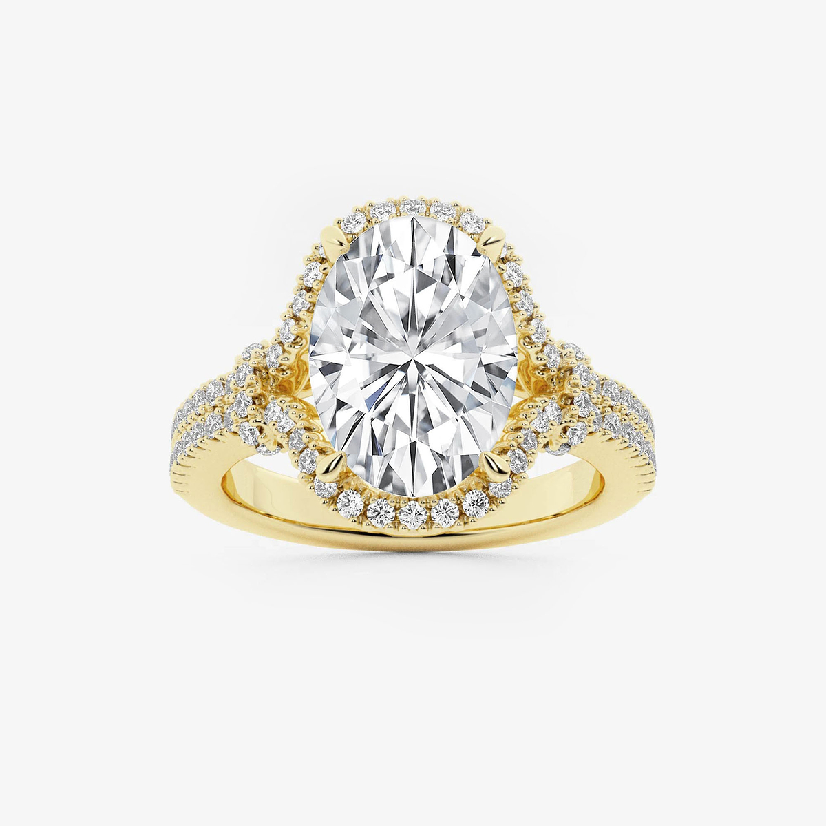 3 1/4 ctw Oval Lab Grown Diamond Engagement Ring