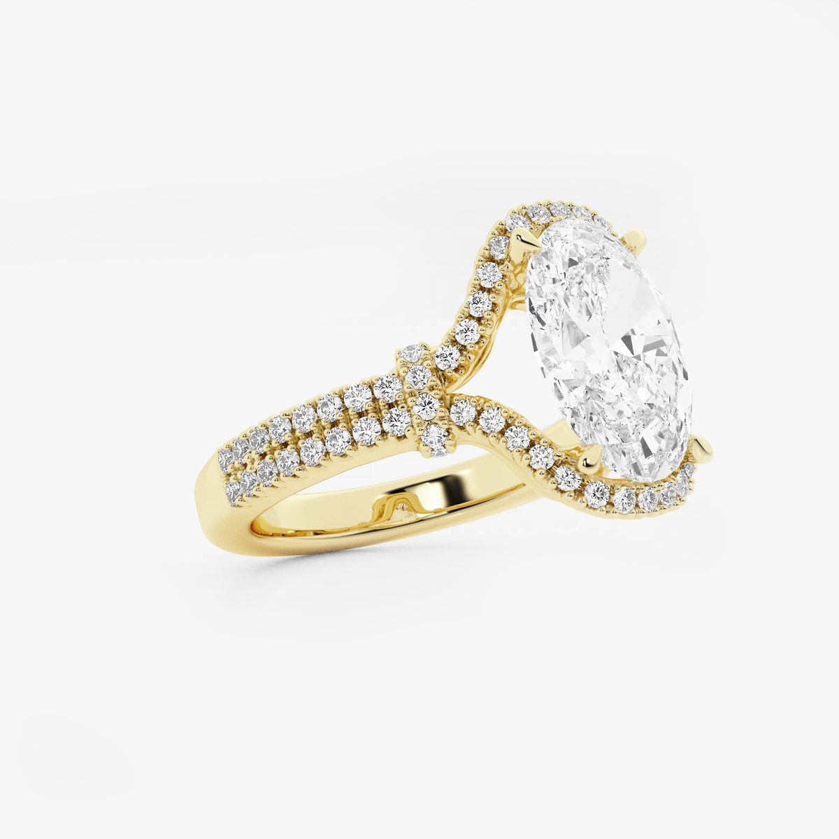 Additional Image 1 for  3 1/4 ctw Oval Lab Grown Diamond Engagement Ring