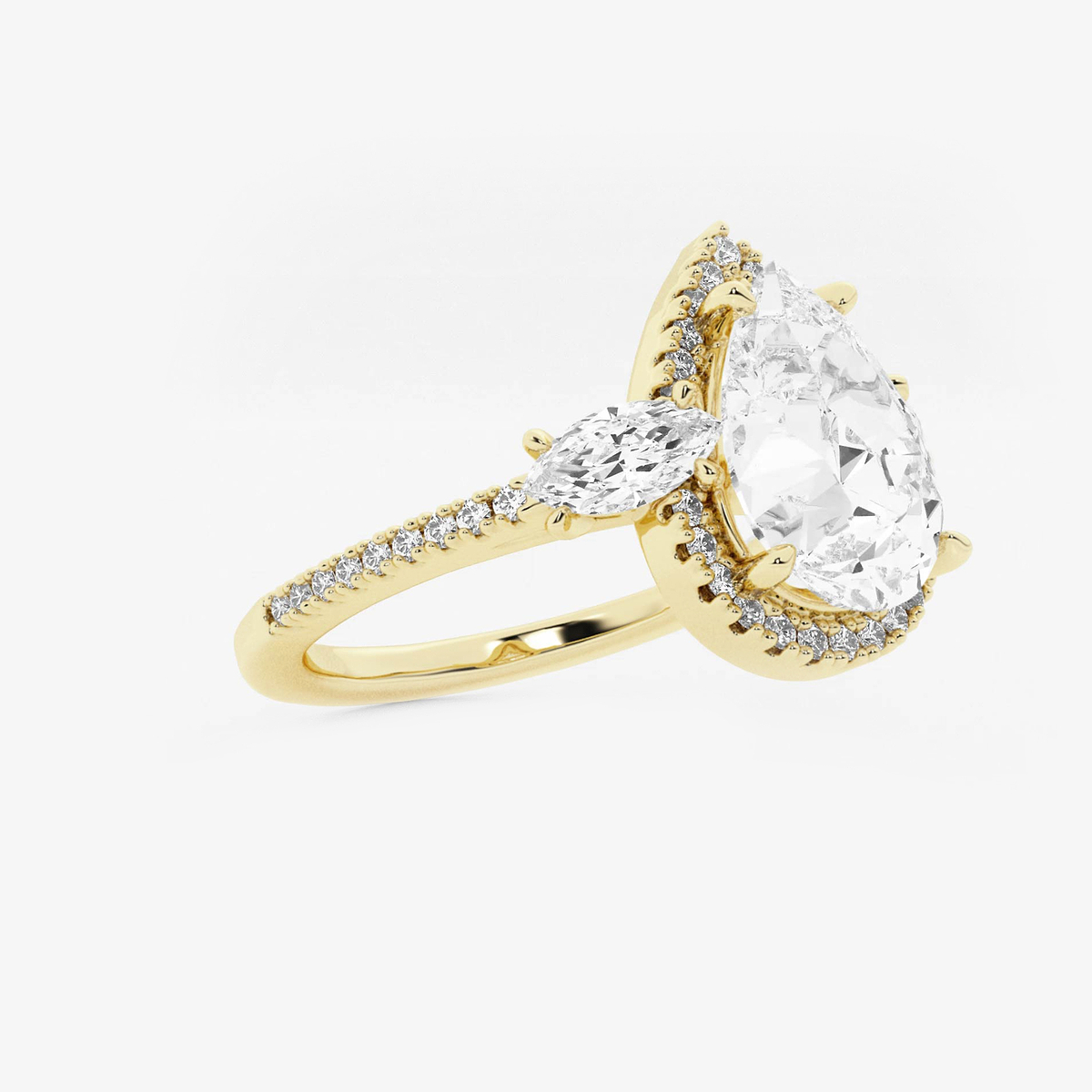 Additional Image 1 for  3 3/4 ctw Pear Lab Grown Diamond Halo Engagement Ring