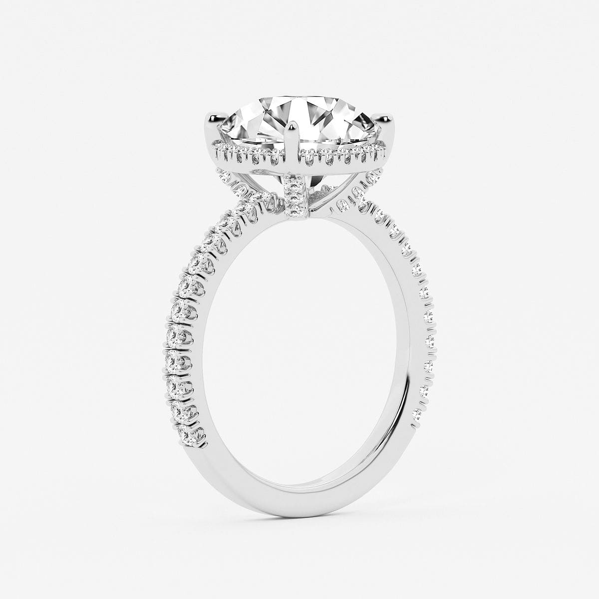 Additional Image 2 for  4 ctw Round Lab Grown Diamond Hidden Halo Engagement Ring