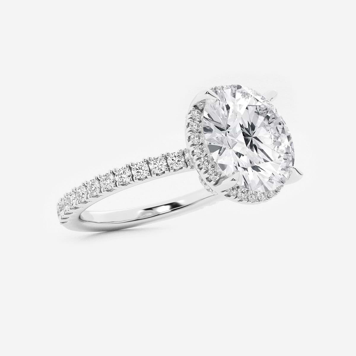 Additional Image 1 for  4 ctw Round Lab Grown Diamond Hidden Halo Engagement Ring