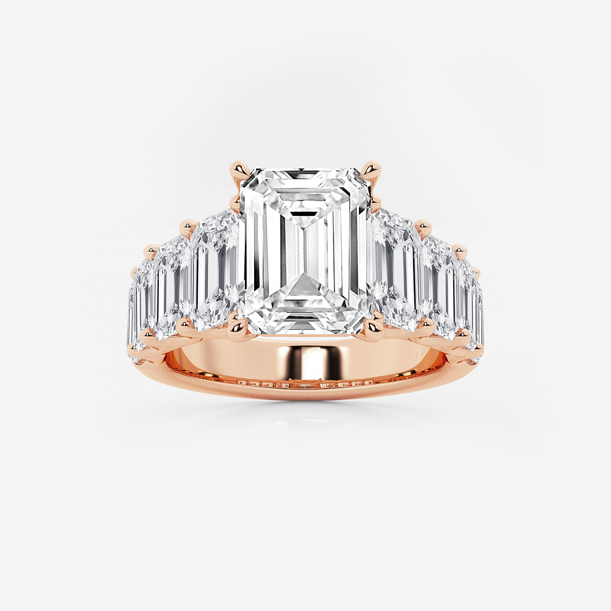 6 7/8 ctw Emerald Lab Grown Diamond Engagement Ring