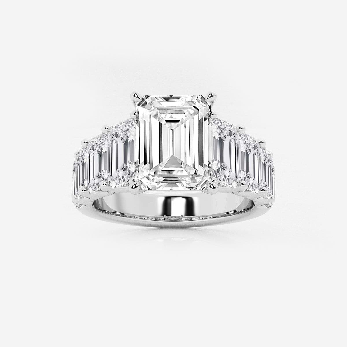 Badgley Mischka Near-Colorless 6 7/8 ctw Emerald Lab Grown Diamond Engagement Ring 18K White Gold, GH, VS2+