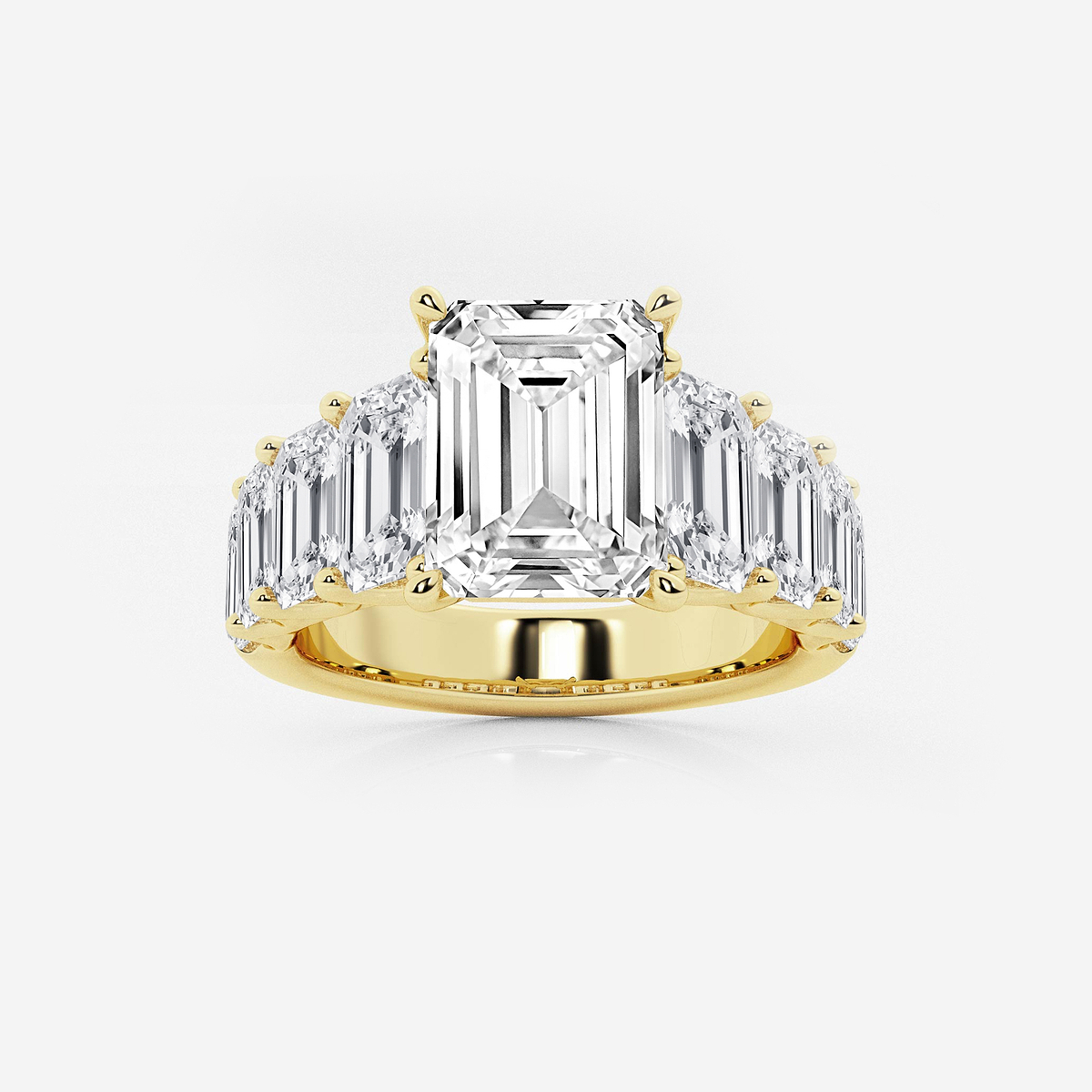 6 7/8 ctw Emerald Lab Grown Diamond Engagement Ring