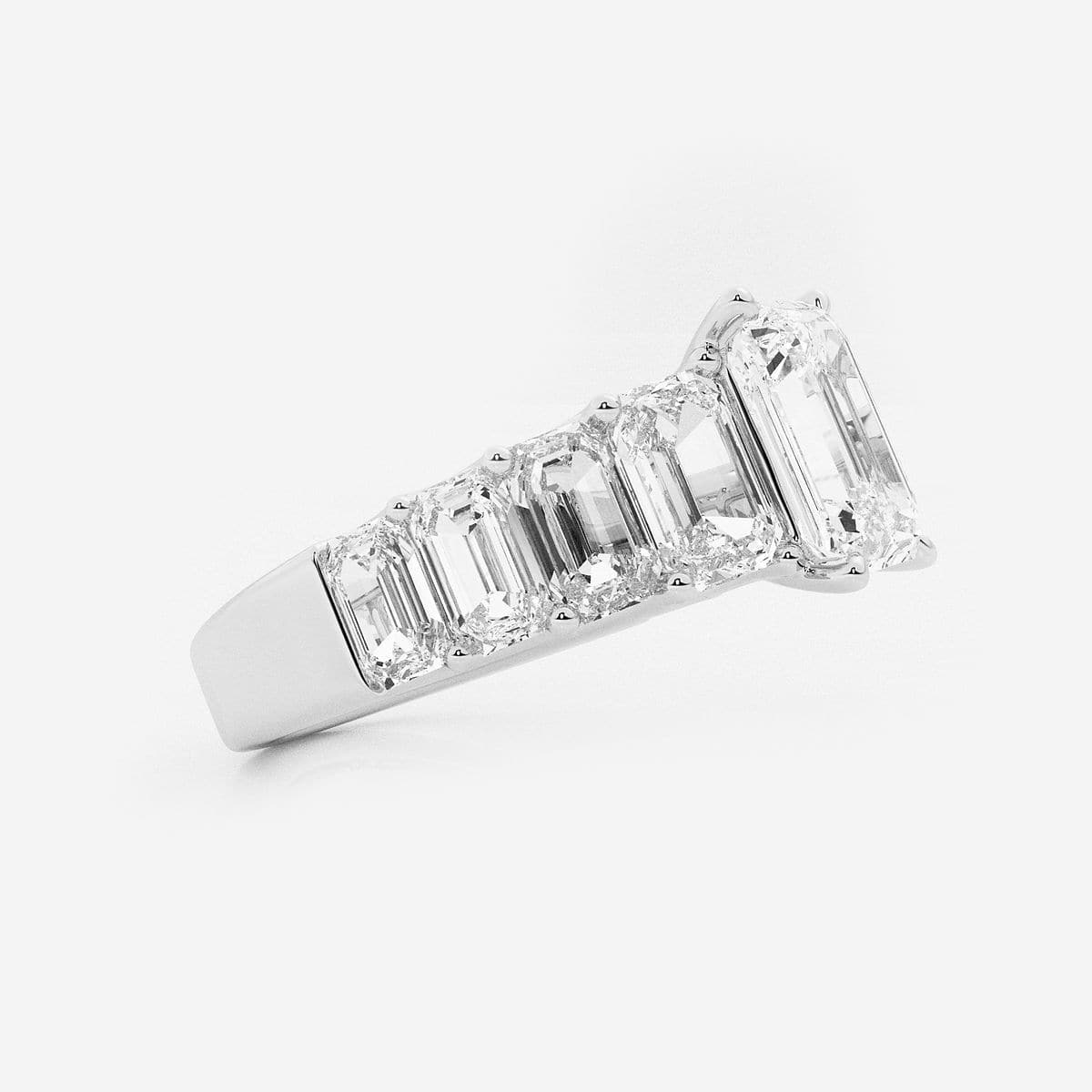 Additional Image 1 for  6 7/8 ctw Emerald Lab Grown Diamond Engagement Ring
