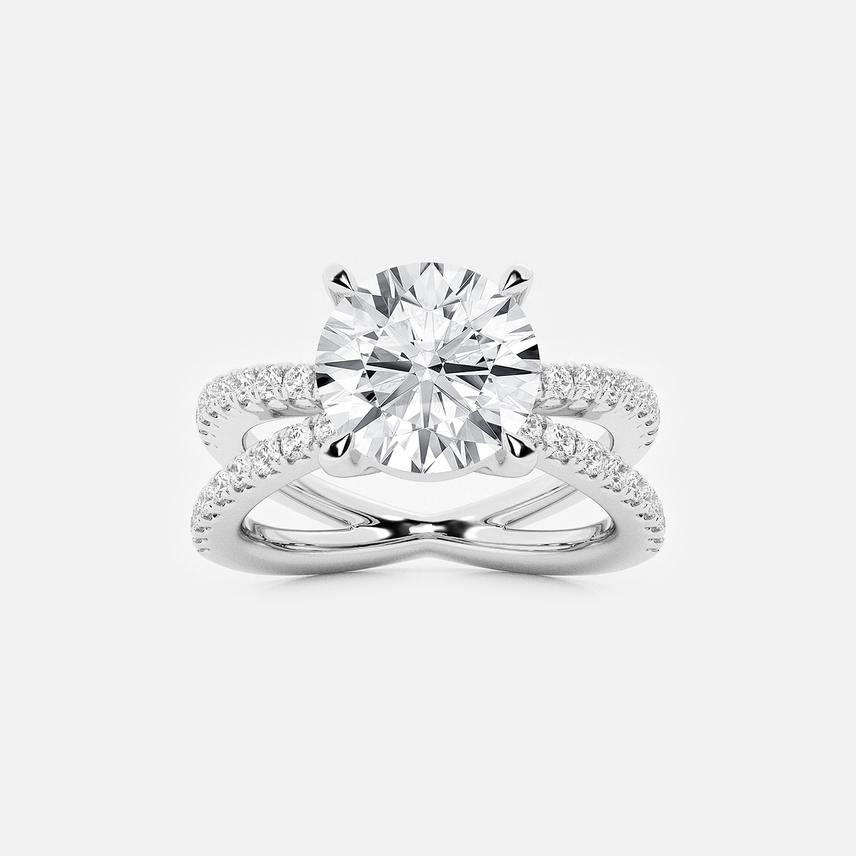 4 ctw Round Lab Grown Diamond Engagement Ring