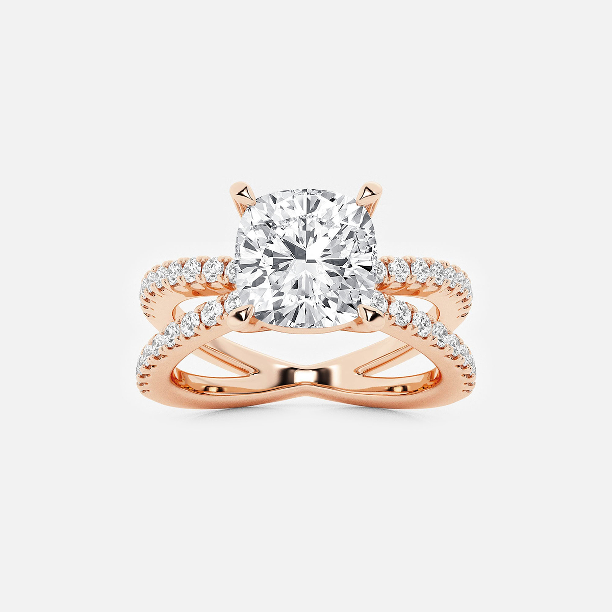 4 ctw Cushion Lab Grown Diamond Engagement Ring