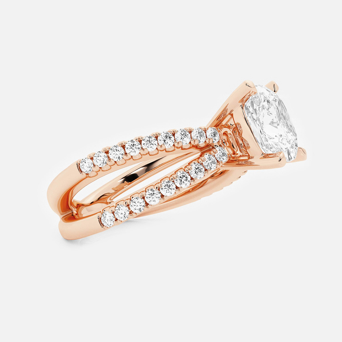 Additional Image 1 for  4 ctw Cushion Lab Grown Diamond Engagement Ring