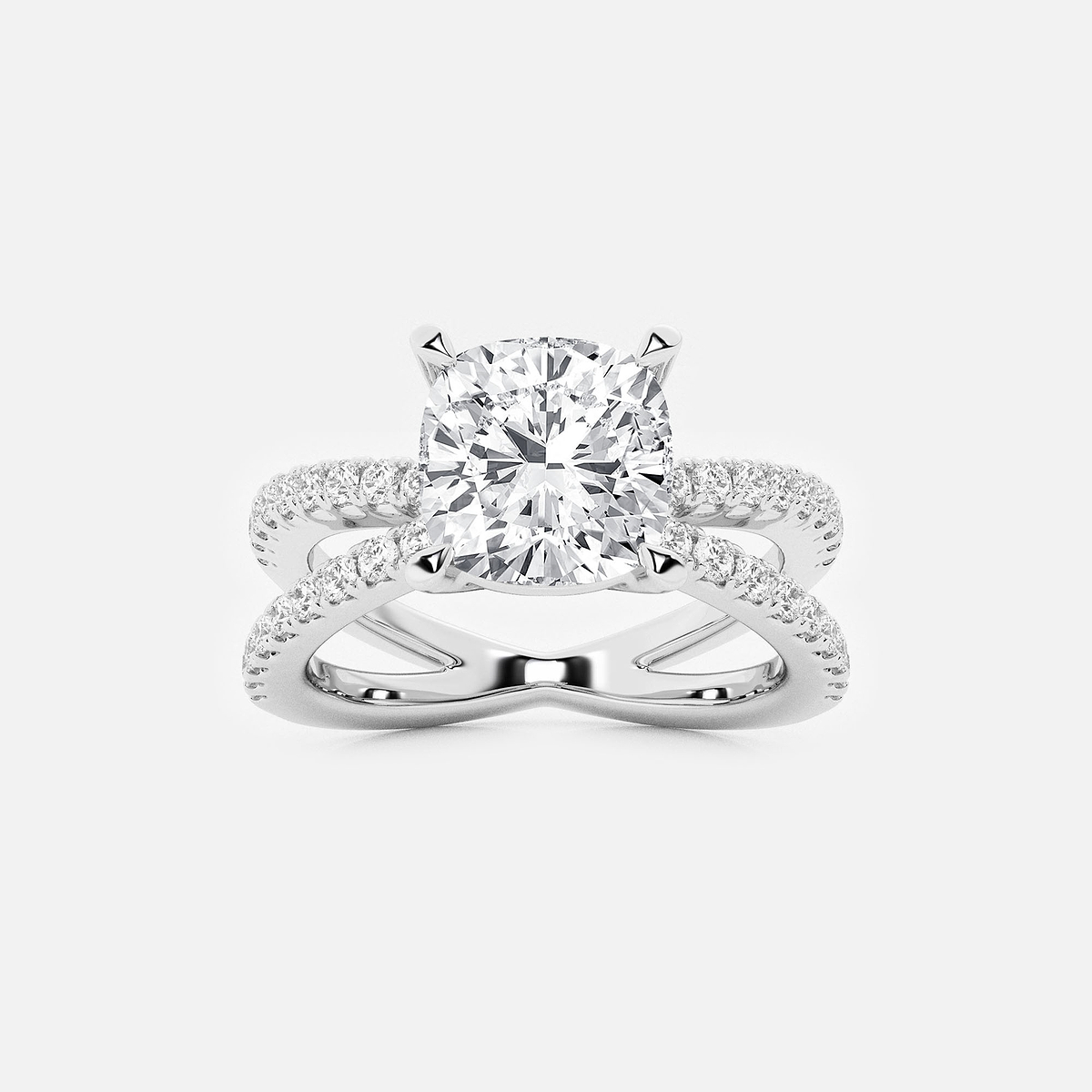 4 ctw Cushion Lab Grown Diamond Engagement Ring