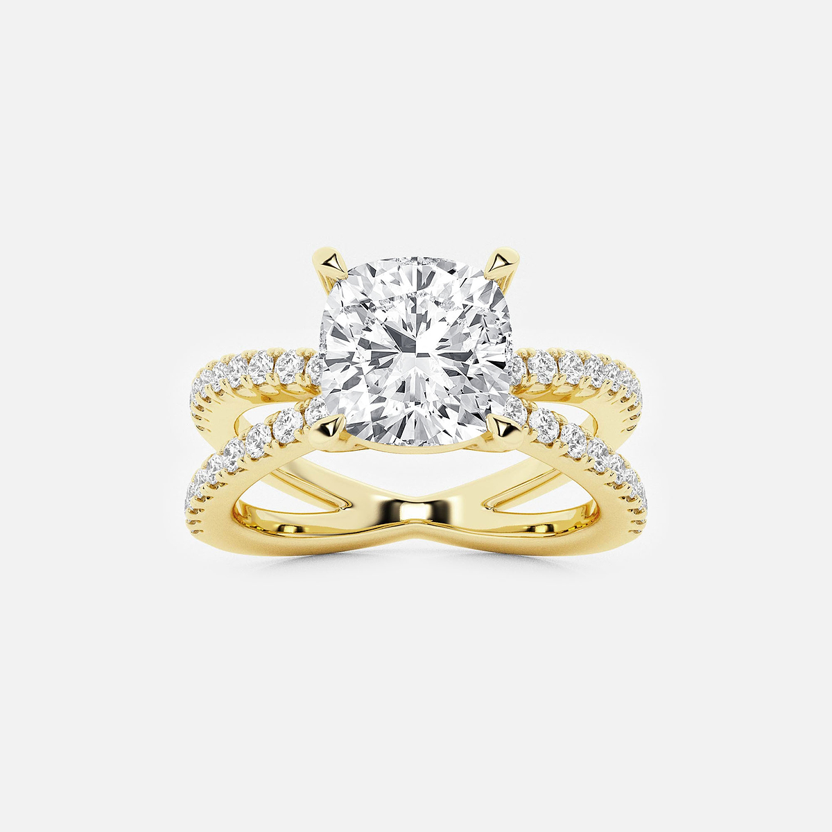 4 ctw Cushion Lab Grown Diamond Engagement Ring