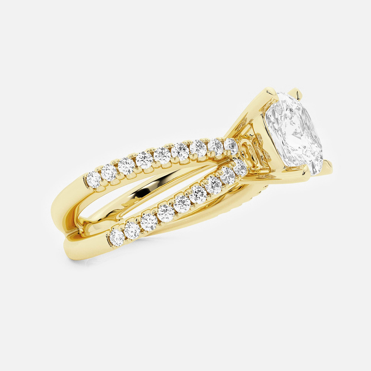 Additional Image 1 for  4 ctw Cushion Lab Grown Diamond Engagement Ring