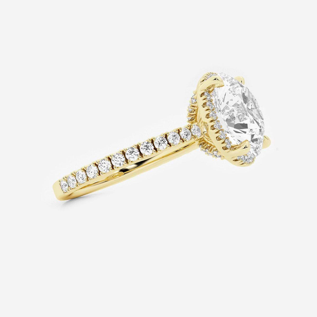 Badgley Mischka Colorless 3 1/2 ctw Round Lab Grown Diamond Engagement Ring 18K Yellow Gold, E+, VS1+