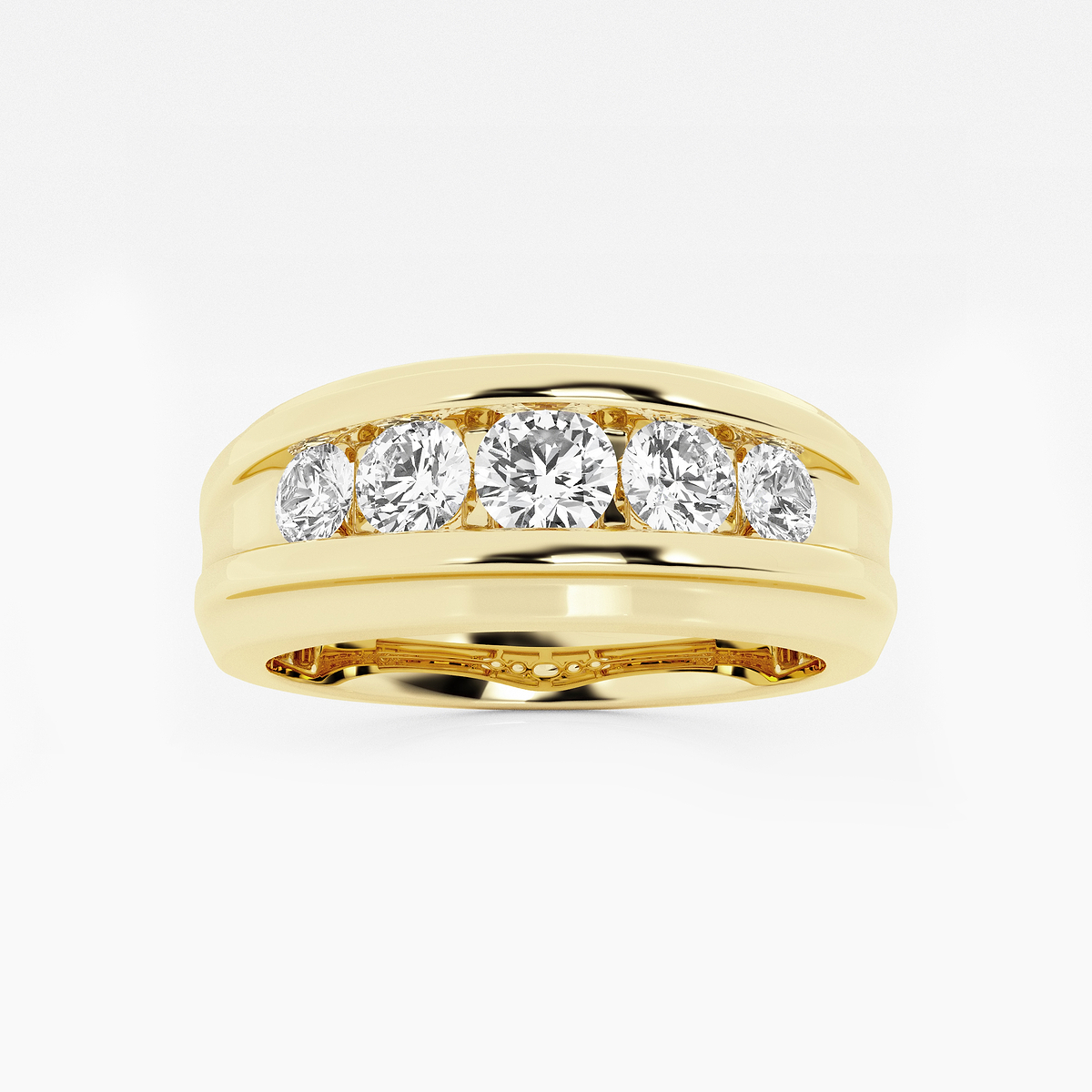 1 ctw Round Lab Grown Diamond Men's Channel Set Wedding Band