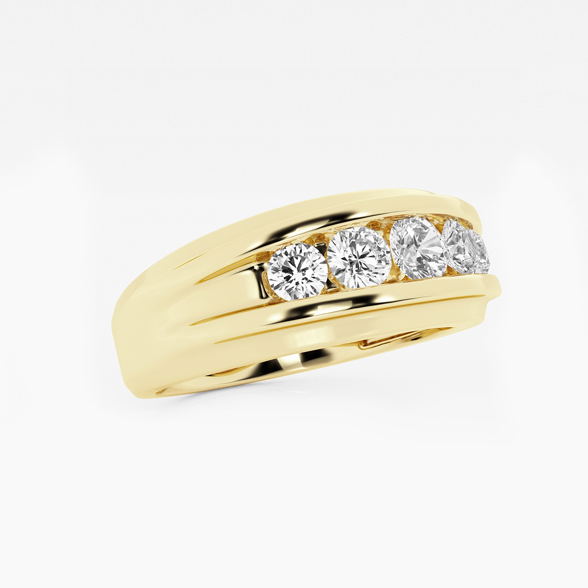 Additional Image 1 for  1 ctw Round Lab Grown Diamond Men's Channel Set Wedding Band