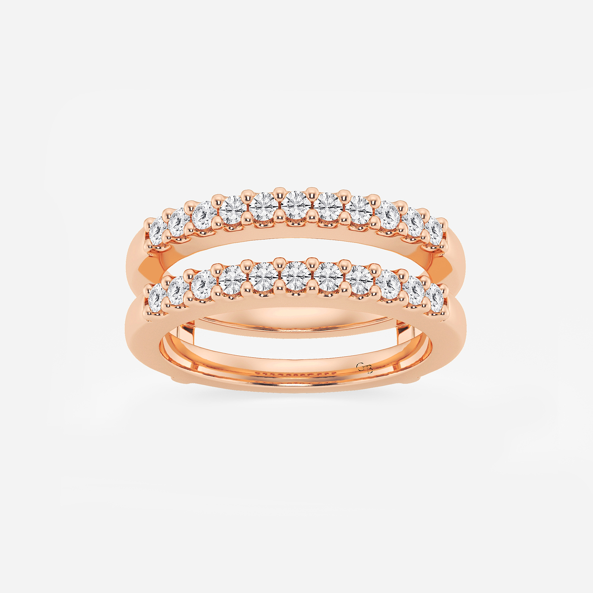 1/2 ctw Round Lab Grown Diamond Double Row Ring Enhancer