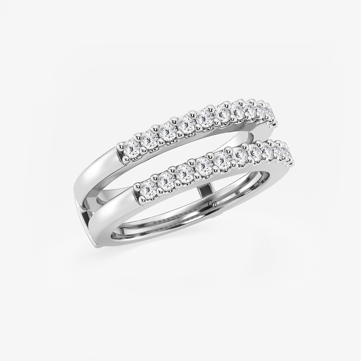 Additional Image 1 for  1/2 ctw Round Lab Grown Diamond Double Row Ring Enhancer