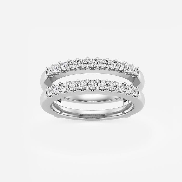 1/2 ctw Round Lab Grown Diamond Double Row Ring Enhancer