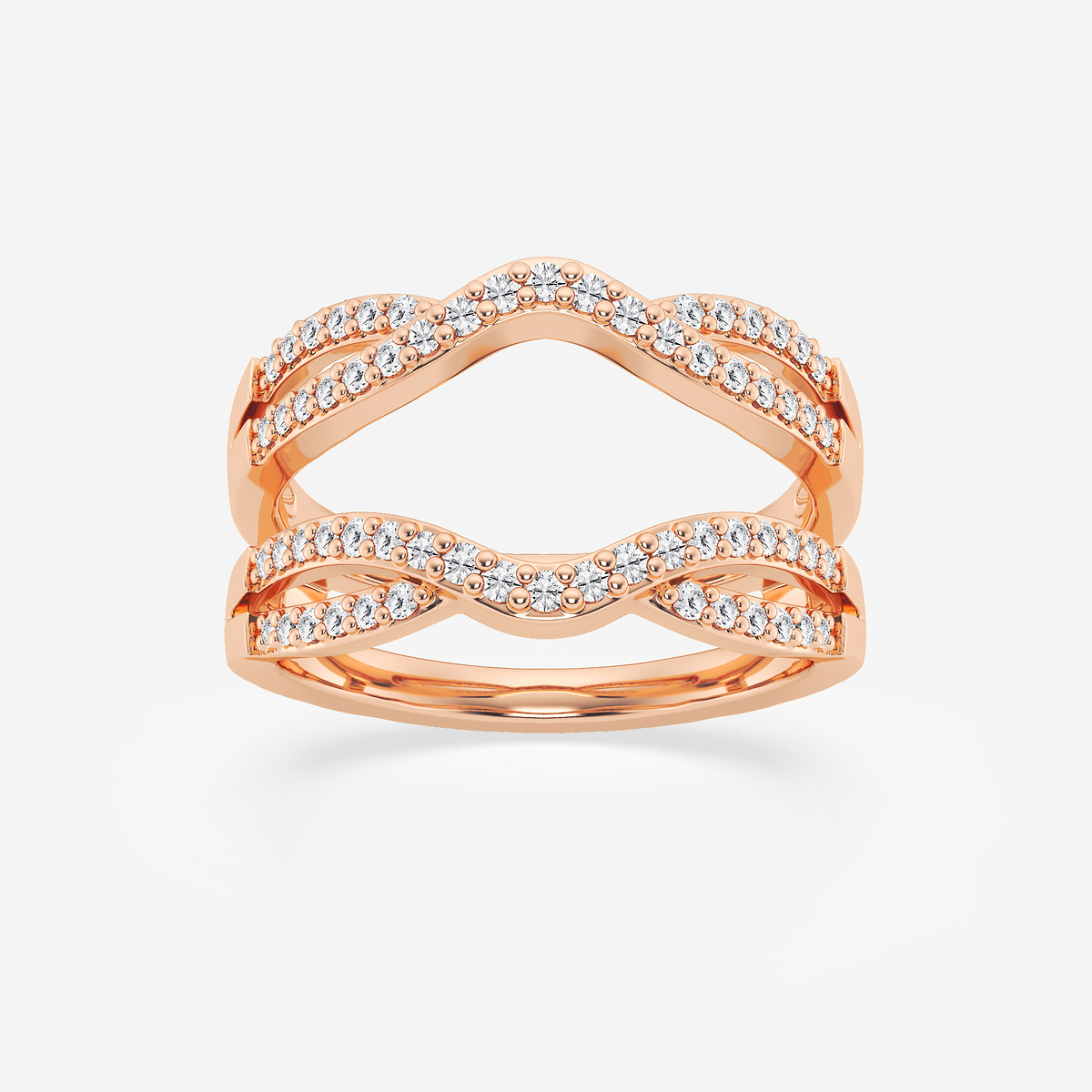 1 1/10 ctw Round Lab Grown Diamond Crossover Ring Enhancer