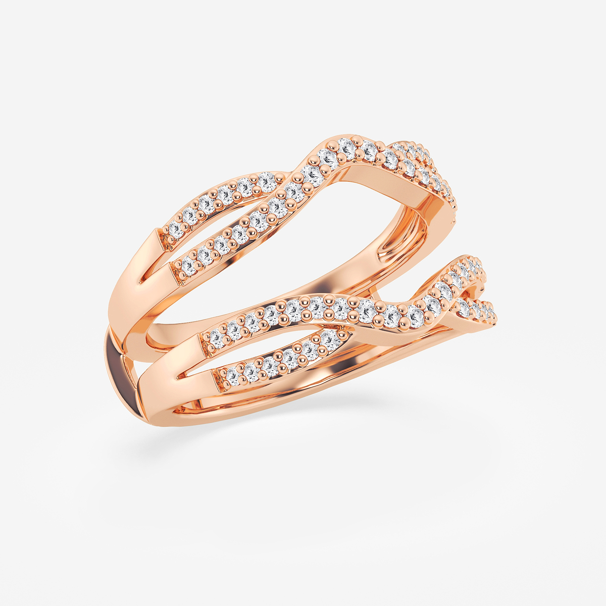 Additional Image 1 for  1 1/10 ctw Round Lab Grown Diamond Crossover Ring Enhancer