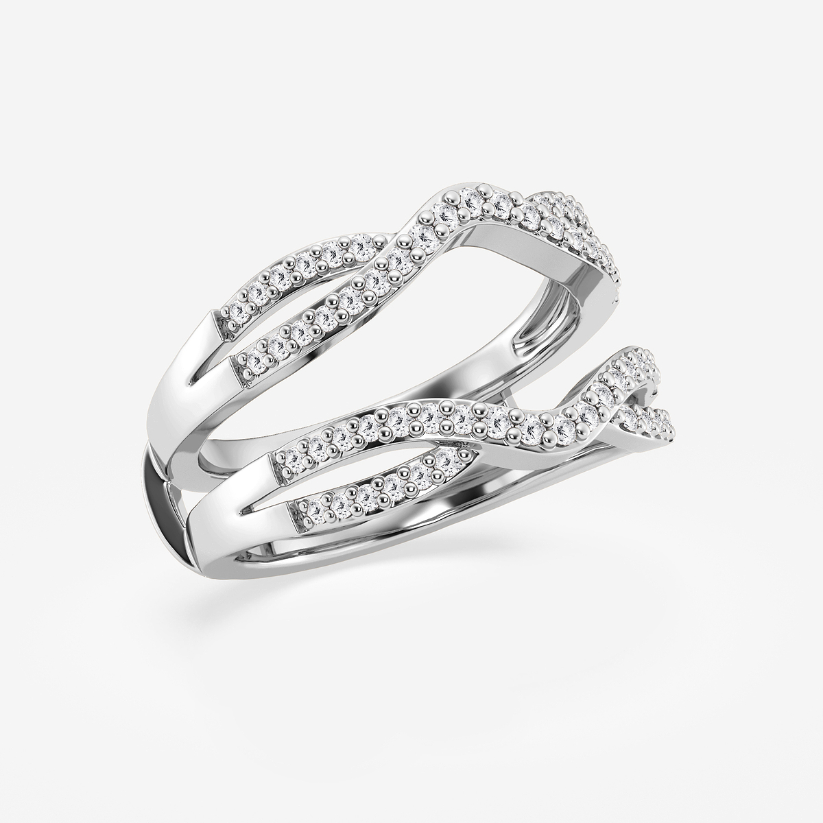 Additional Image 1 for  1/3 ctw Round Lab Grown Diamond Crossover Ring Enhancer